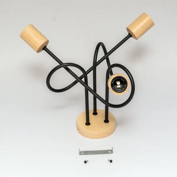 OXFORD felületre szerelt mennyezeti csillár 3xE27/15W/230V fenyő/fekete