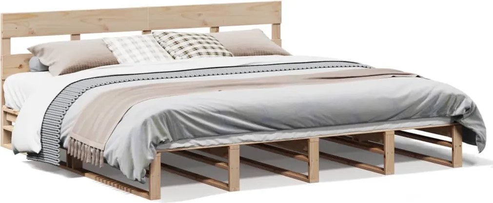 vidaXL tömör fenyőfa ágy matrac nélkül 200 x 200 cm