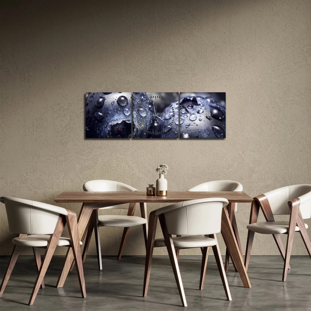 Vízcseppekkel ellátott gyümölcs képe (órával) (90x30 cm)