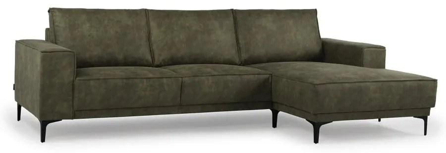 Zöld bőrutánzat sarokkanapé (jobb oldali) Copenhagen – Scandic