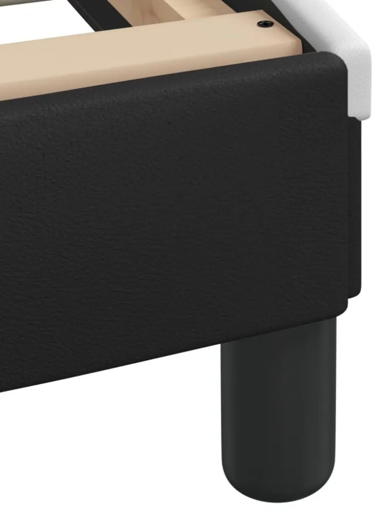 fekete és fehér műbőr ágykeret Dover 120 x 200 cm