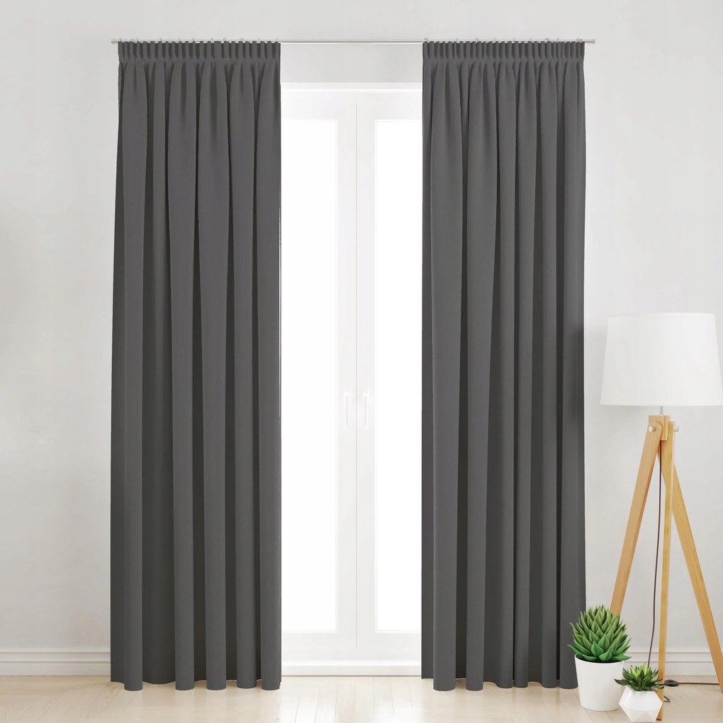 Sötétítő Függöny Szalaggal 145X250 Szürke