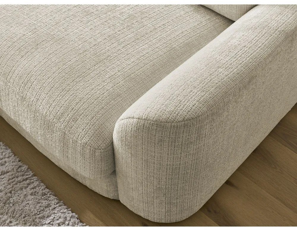 Bézs zsenília sarokkanapé (bal oldali-heverő résszel) Leonore – Bobochic Paris