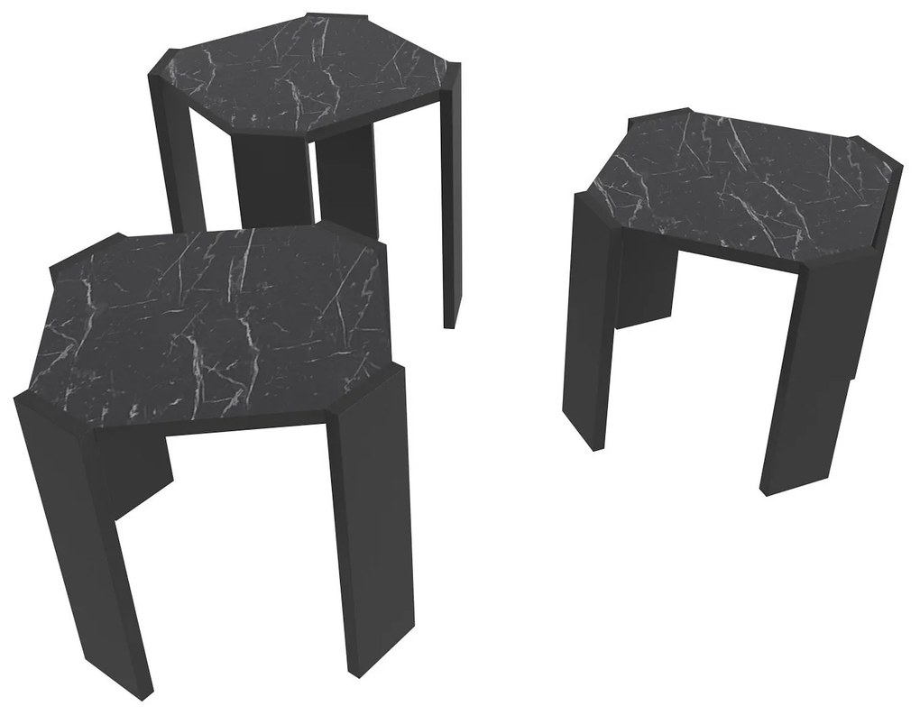 Dohányzóasztal Lori - Black, Marble