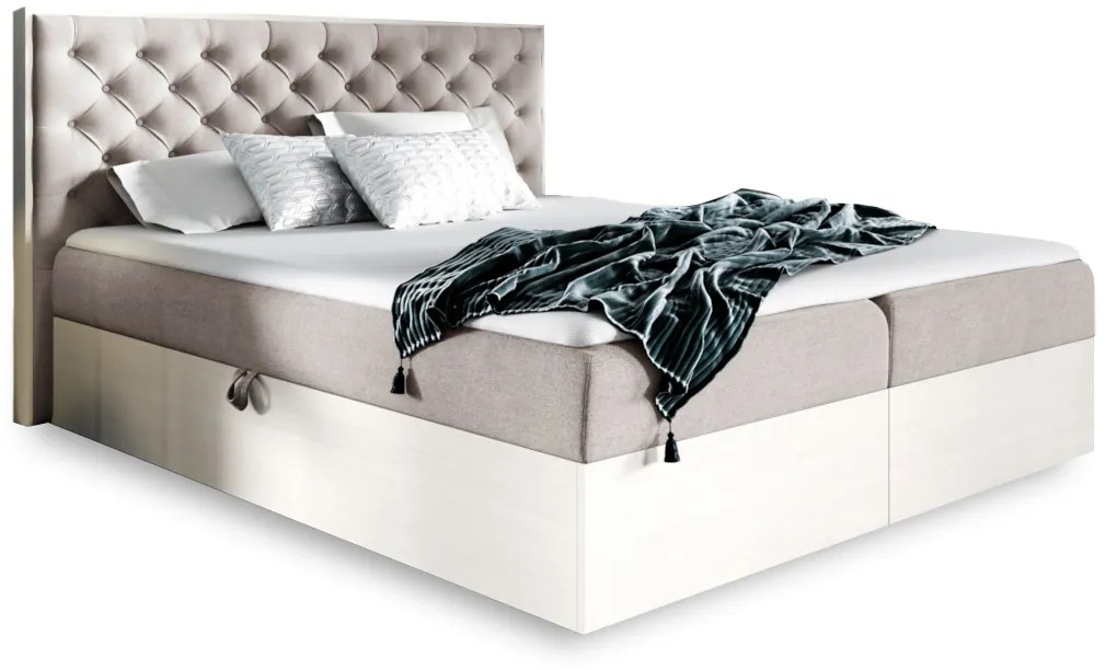 HAZEL 2 franciaágy + fedő, 140x200, nordic teak/faro 20