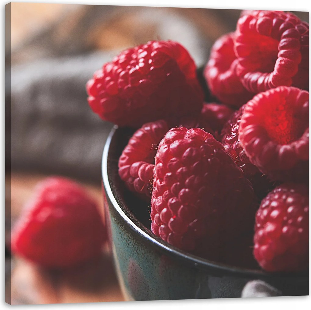 Vászonkép Konyha Málna Gyümölcsök Konyha Dekoráció 90x90 cm