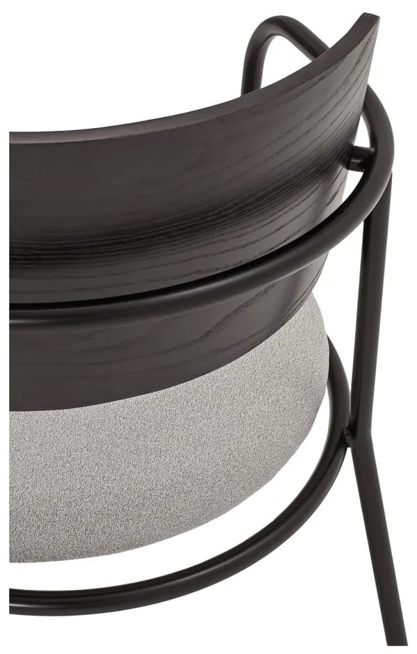 Fekete-szürke fotel kőrisfa dekorral Eclipse - Teulat