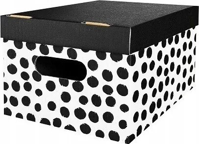 Doboz fedéllel fehér, fekete, szürke és ezüst árnyalatok, többszínű