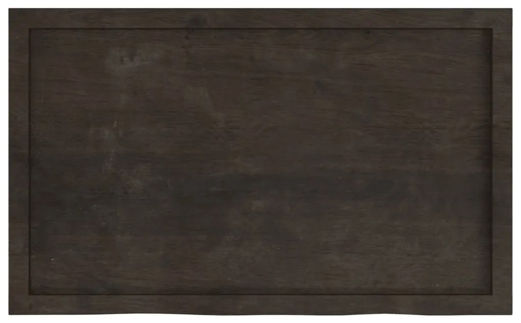 sötétbarna kezelt tömör tölgyfa fali polc 100x60x(2-4) cm