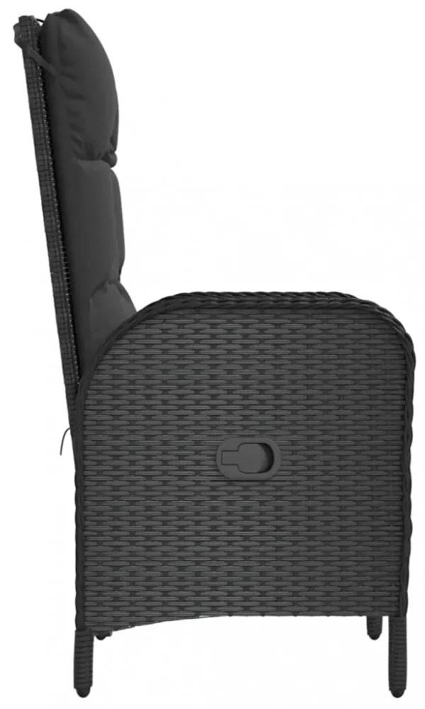 2 db fekete polyrattan kültéri szék