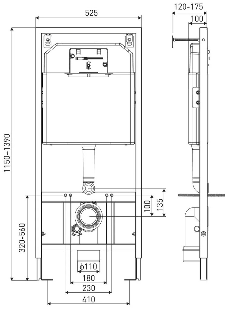 Kasos Pacific Chrome falba építhető WC tartály szett