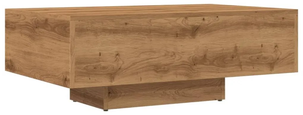 kézműves tölgy színű szerelt fa dohányzóasztal 85 x 55 x 31 cm