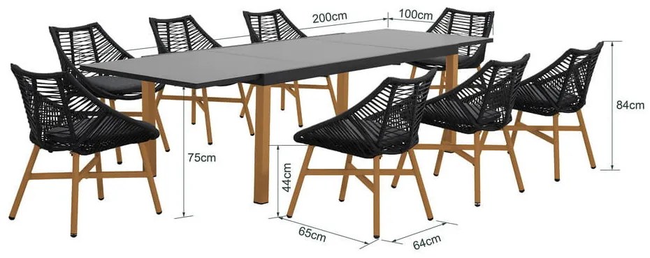 HOLAND 8 személyes kerti bútor garnitúra
