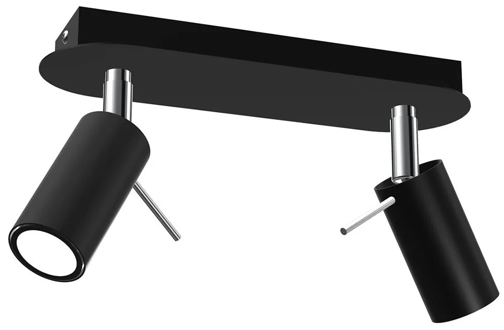 Spotlámpa PRESTON 2xGU10/40W/230V fekete