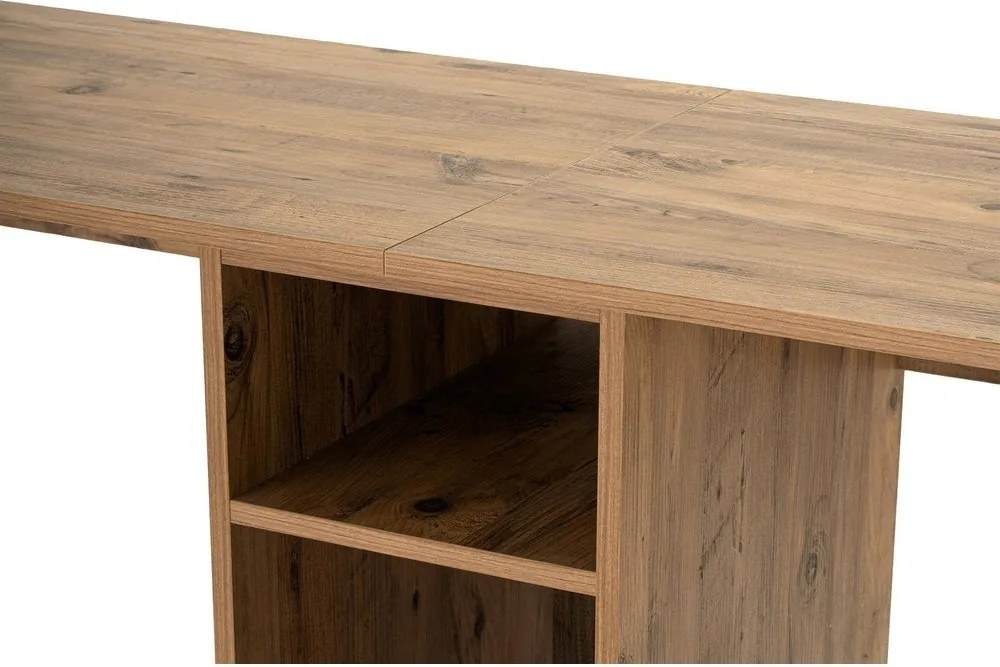 Íróasztal borovi fenyő dekorral 60x240 cm Twin – Kalune Design