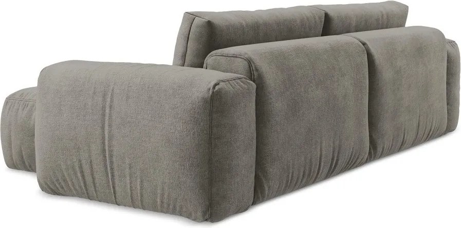 Szürke zsenília kinyitható sarokkanapé (jobb oldali-heverő résszel) Kuki – Makamii