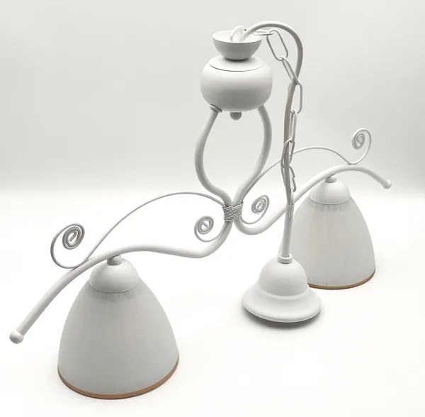 Csillár láncon RETRO 2xE27/60W/230V matt fehér