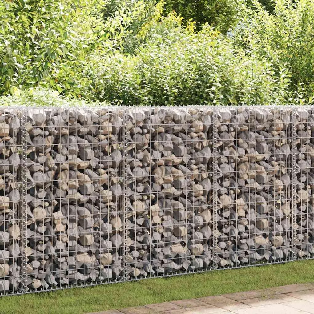 vidaXL horganyzott acél gabion fal fedéllel 50 x 20 x 100 cm