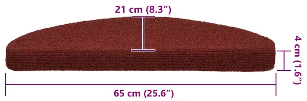 20 db piros öntapadó lépcsőszőnyeg 65x21x4 cm