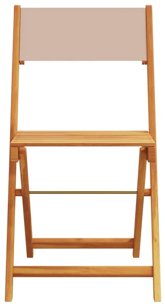 8 db tópszínű szövet és tömör fa összecsukható kerti szék