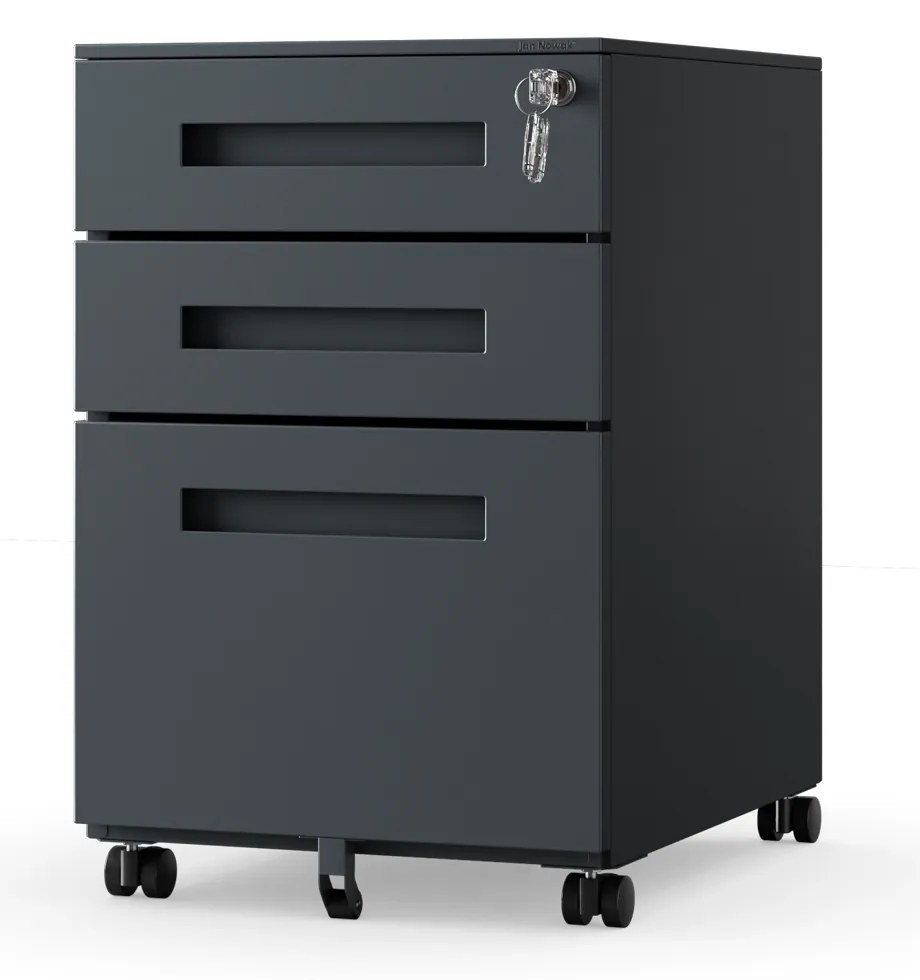 KATE görgős konténer íróasztal alá – 390 x 600 x 500 mm, antracit színű