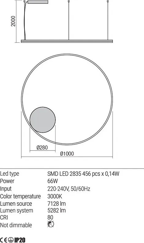 REDO 01-1950-TRIAC ORBIT Modern Függesztett Lámpa LED IP20