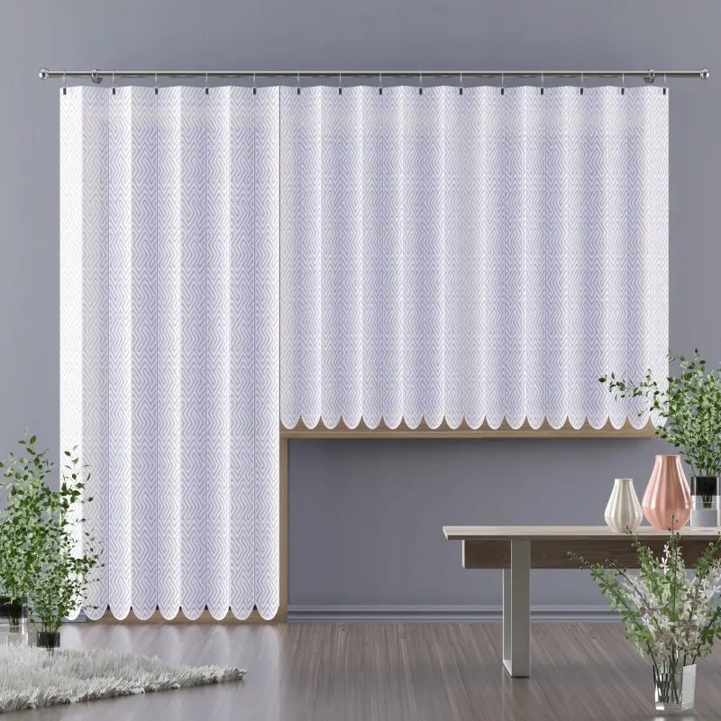 Elegáns fehér jacquard függöny Vertical Lajos 300x150 cm