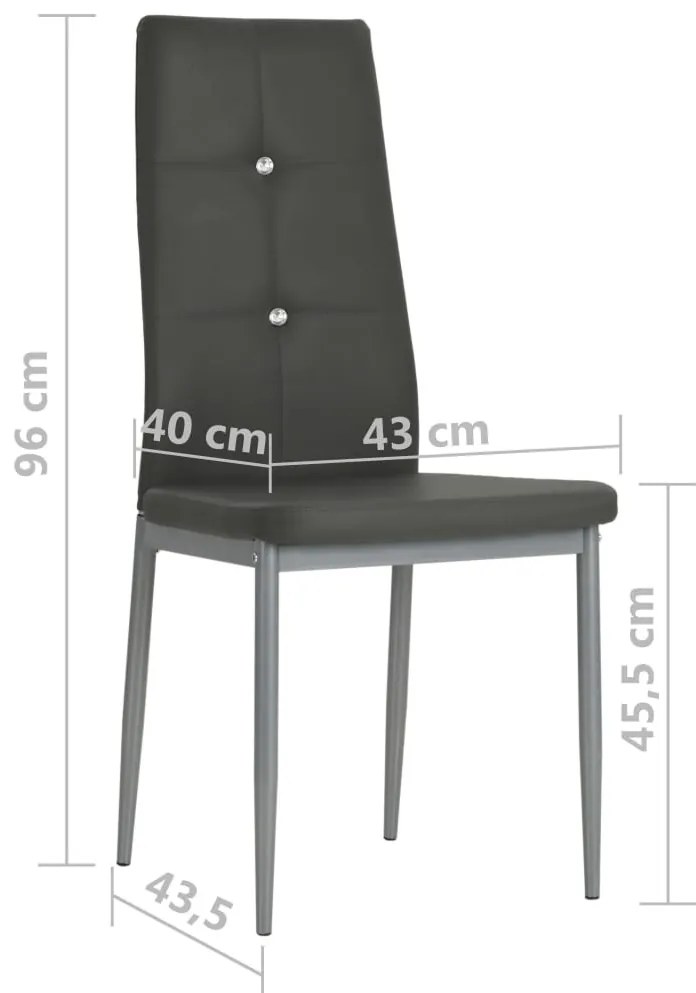 4 db szürke műbőr étkezőszék
