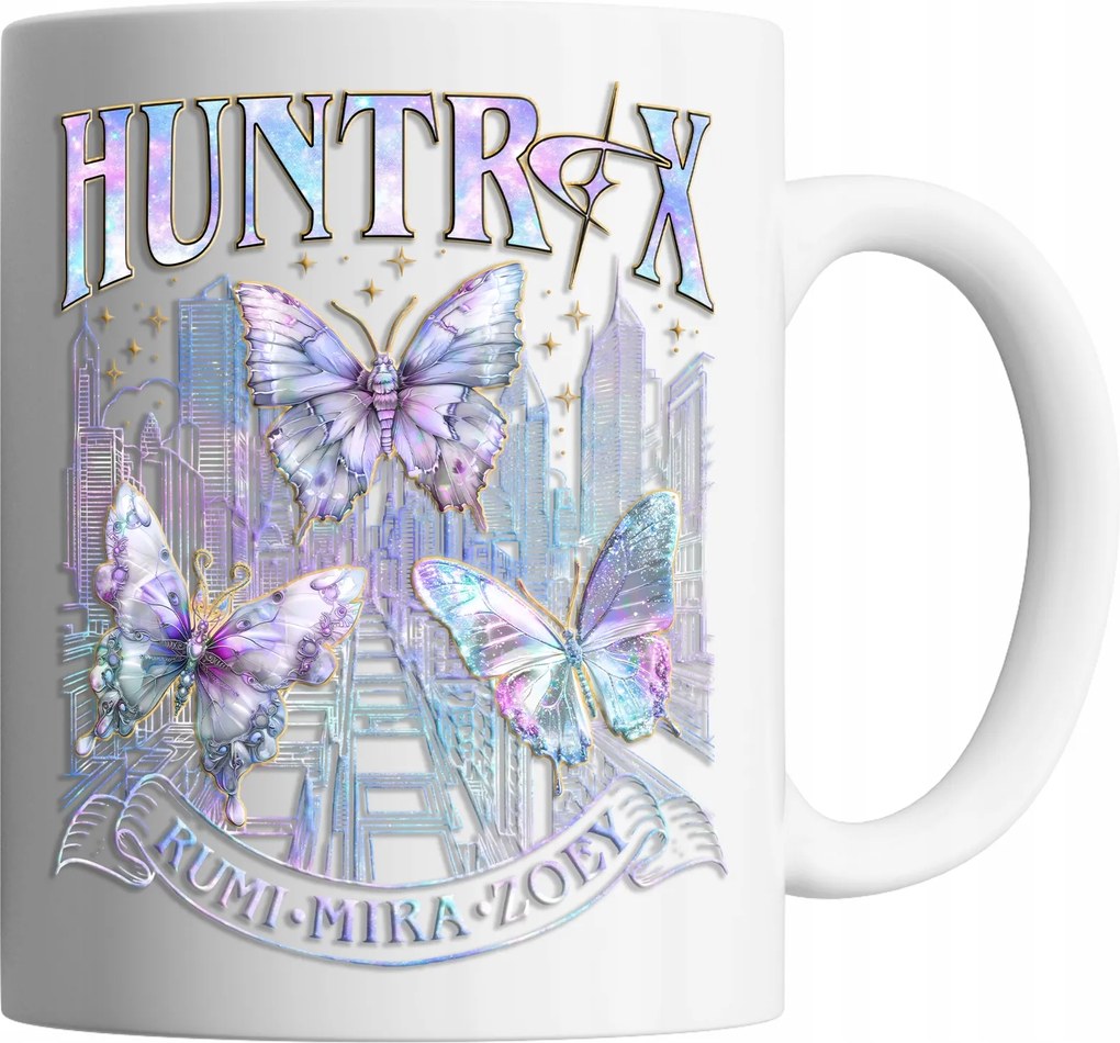 Bögre 330ml Huntrix Pillangó Démon Hunters Mira Rumi Zoey Ajándék Név