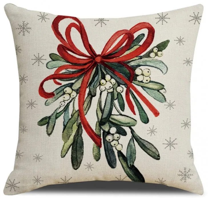Karácsonyi párnahuzat MISTLETOE 45x45 cm, színes
