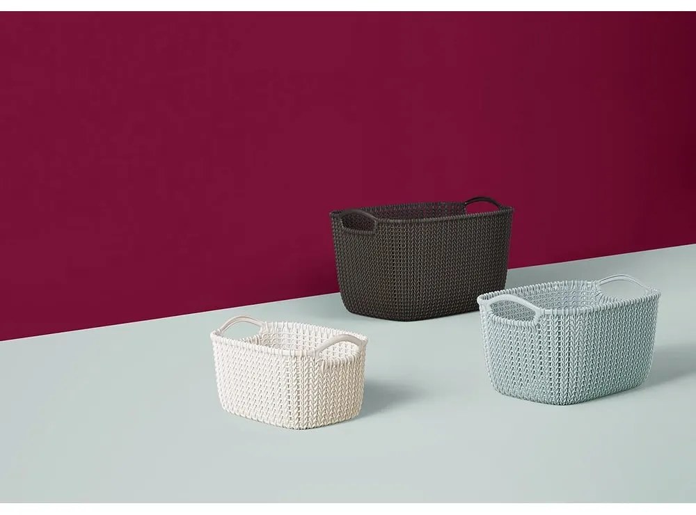 Knit fehér tárolókosár, 3 l - Curver