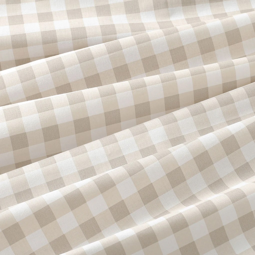 Goldea ovális pamut terítő - latté kockás 140 x 200 cm