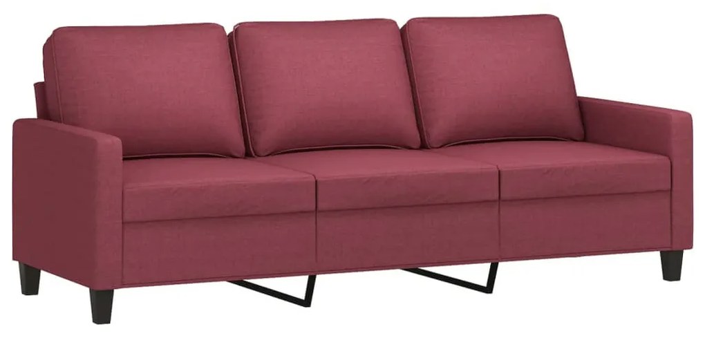 vidaXL 3 személyes bordó szövet kanapé 180 cm