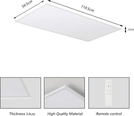 Brilagi - SLIMFRAME LED/80W/230V 120x60 cm dimmelhető mennyezeti lámpa fehér + távirányító