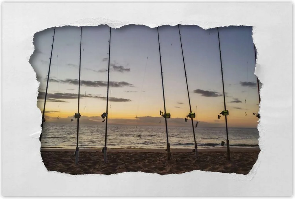 Poszterek 90x60 Kilátás az álló horgászbotokra