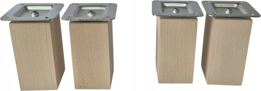 Bükkfa lábak Négyzet magasság 16 cm rögzítővel 4 db-os szett
