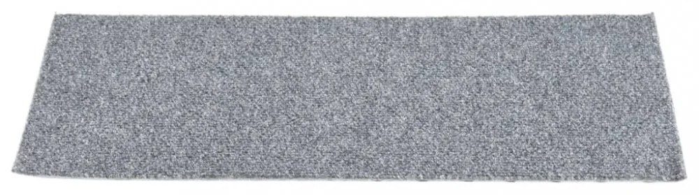 15 db öntapadós lépcsőszőnyeg, 60 x 25 cm, világosszürke, téglalap alakú