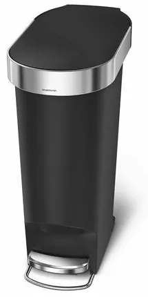 Simplehuman pedálos ovális hulladékgyűjtő 40 l,fekete