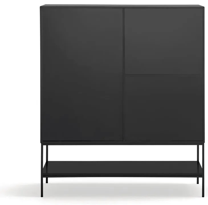 Fekete szekrény 120x140x45 cm Platt – Teulat