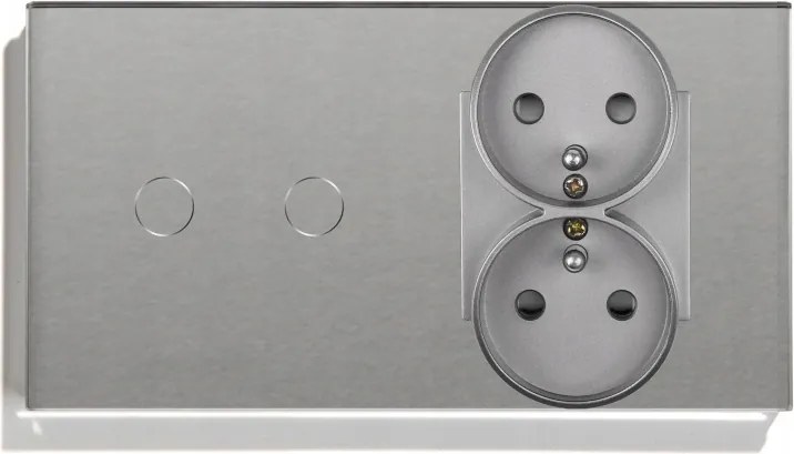 Dupla Érintőkapcsoló 2K Lépcsős, Dupla Üveg Aljzattal