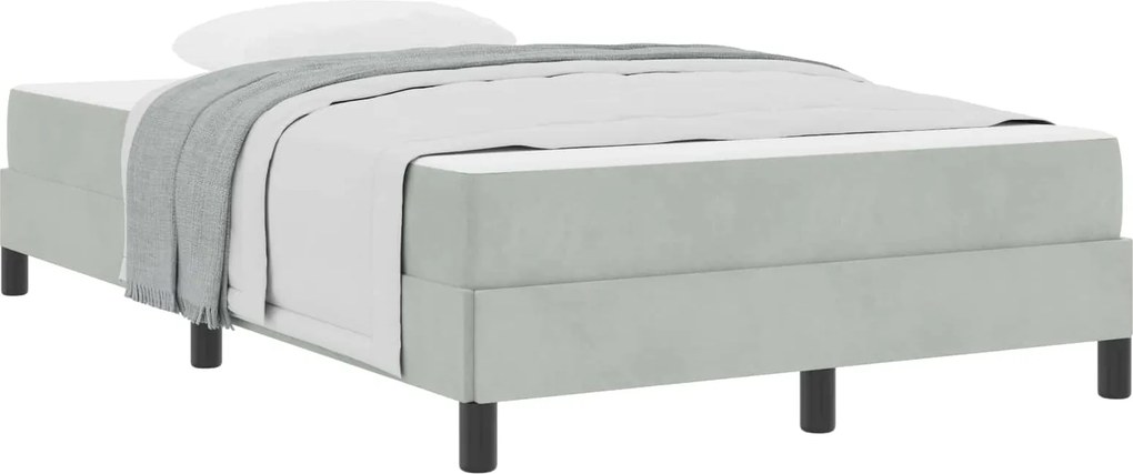 vidaXL Boxrugós ágy matracmal Világosszürke 120 x 220 cm szövet