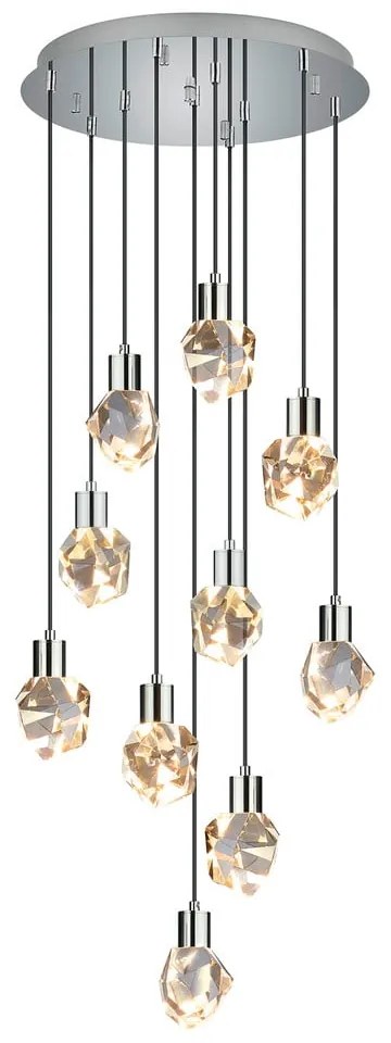 Ezüstszínű LED függőlámpa üveg búrával ø 51,5 cm Verano – Trio Select