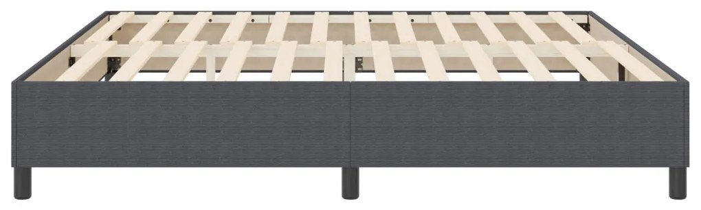 Boxspring Ágy Sötétszürke 200x200 cm Kordbársony