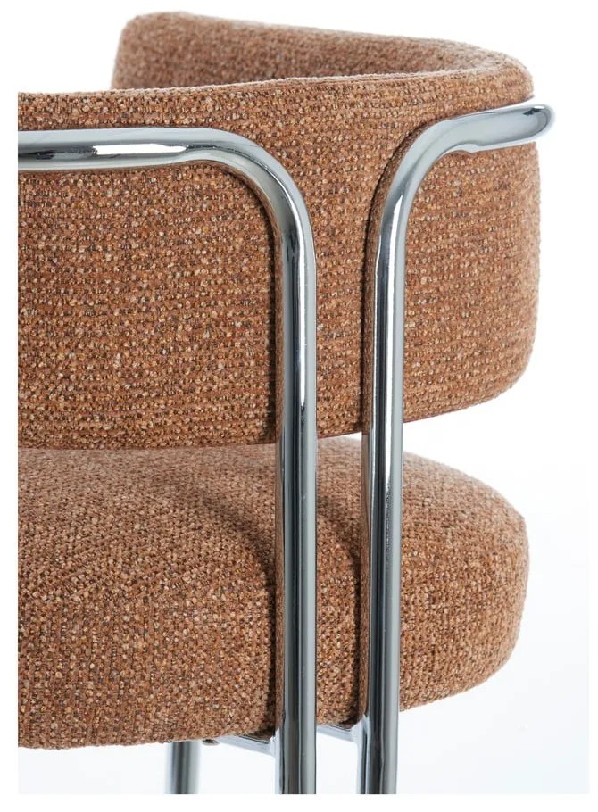 Világosbarna kárpitozott karfás étkezőfotel Adante – Light &amp; Living