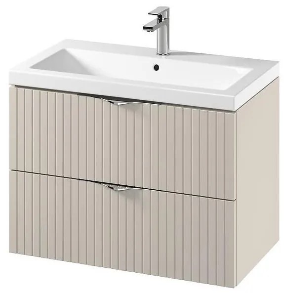 Cersanit S801-543 - TIRSO függesztett fürdőszobai szekrény mosdóval, 80×45 cm, bézs