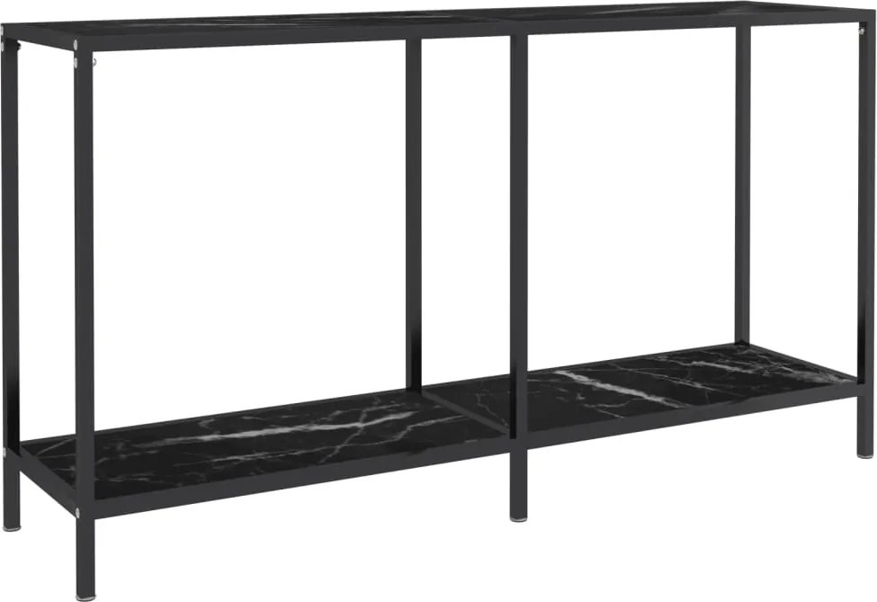 vidaXL fekete edzett üveg tálalóasztal 140 x 35 x 75,5 cm