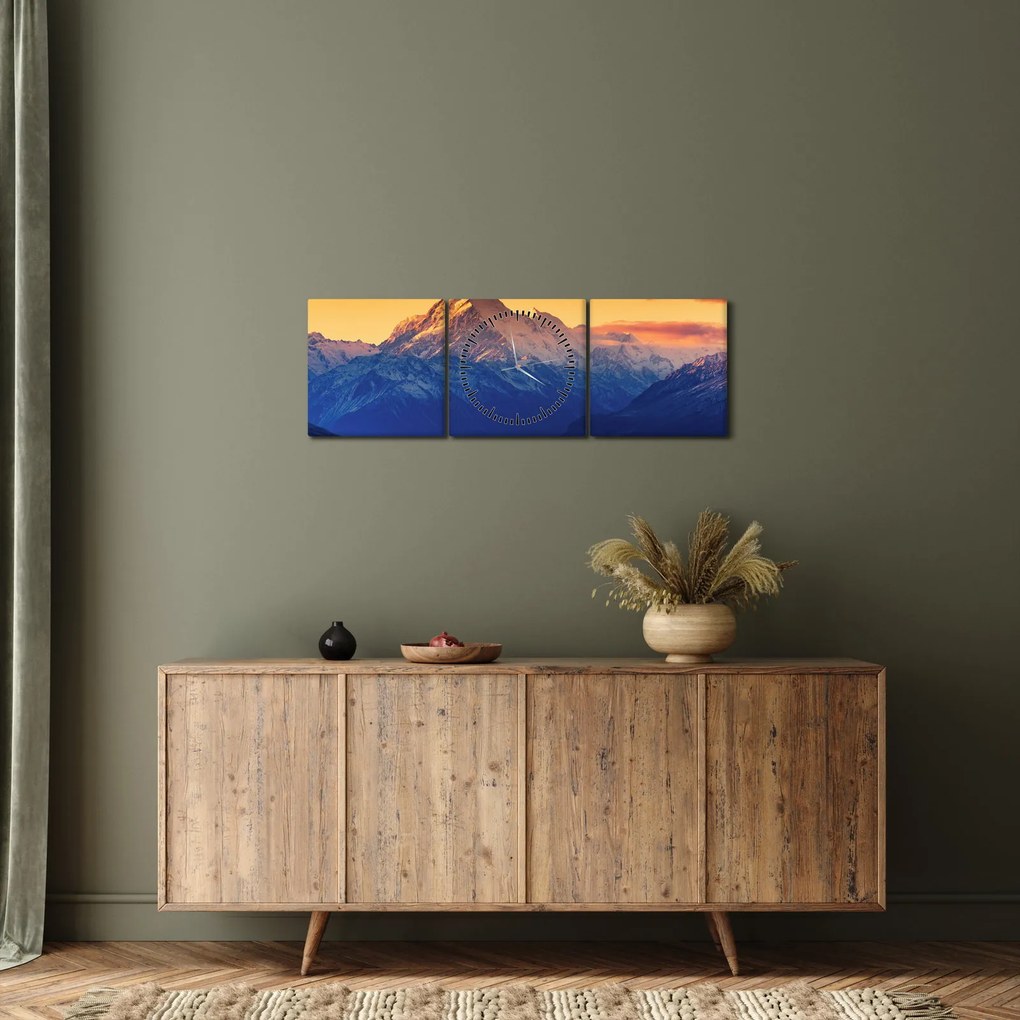 Kép - Pukaki-tó (órával) (90x30 cm)