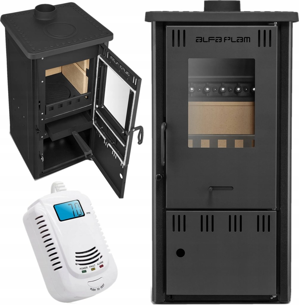 Kandalló Kecske samott öntöttvas acél Színek 6,5KW 65m2 120mm