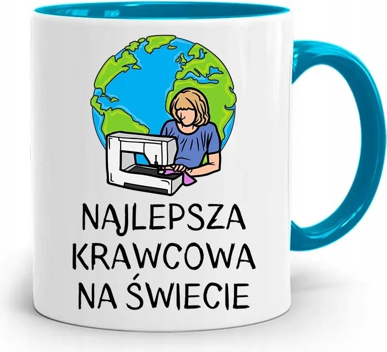 Kék Varrónői Bögre Legjobb Varrónői Nyomtatott Fotóval
