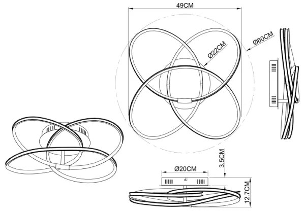 Globo 67201S-30 - LED Csillár PANDA LED/30W/230V